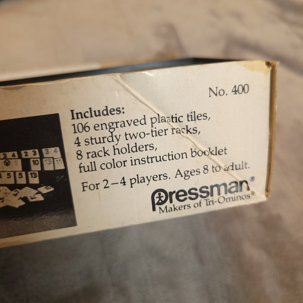 Pressman Rummikub Tile Game Vintage 1980 Black Original Complete Racks Instr - Picture 4 of 12